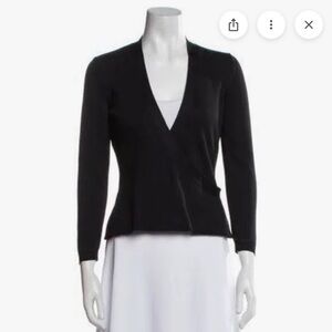 Bally Pure Silk Black Quiet Luxury Wrap Minimalist Sweater, Size 40 (S)